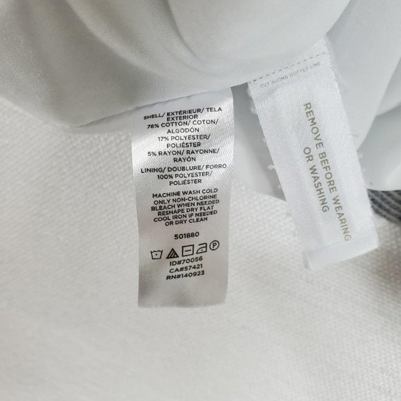 Loft Blazer Womens 4P One Button Closure Lined Blue/White Textured - Picture 10 of 10